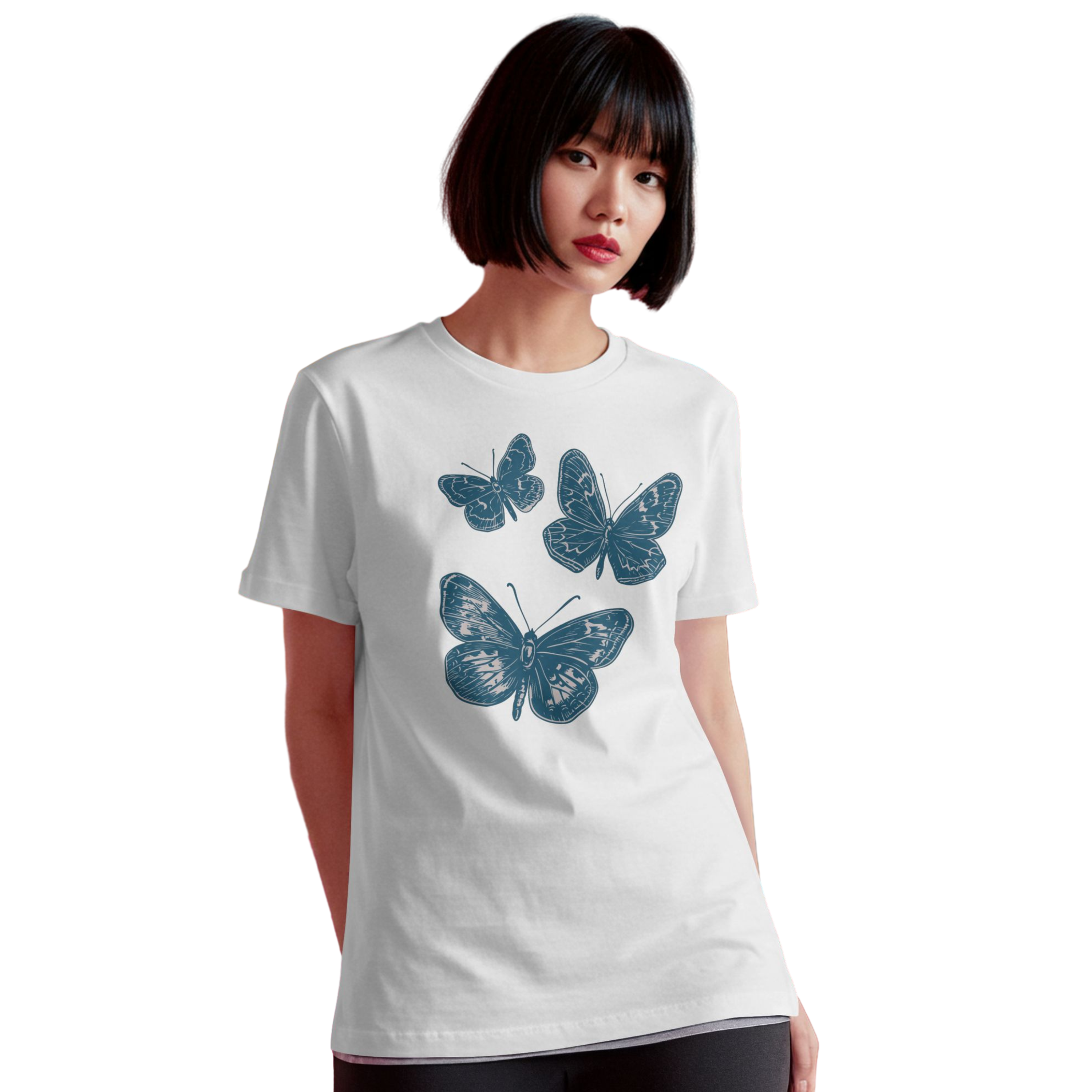 Freedom Blue Butterflies T-Shirt