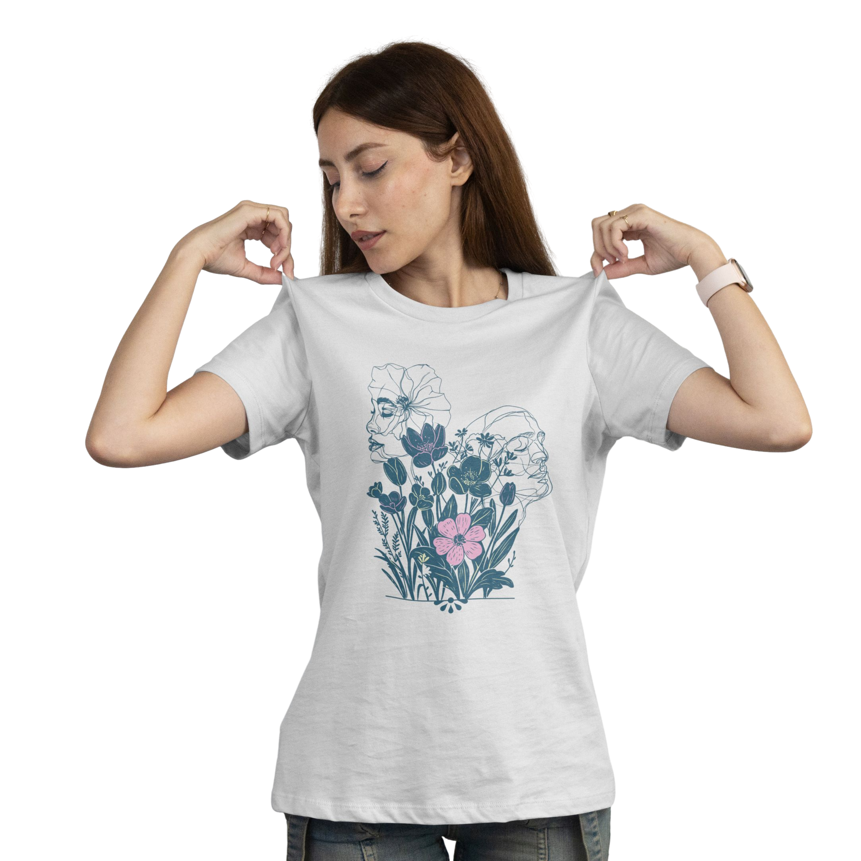 Botanical Face Art T-Shirt