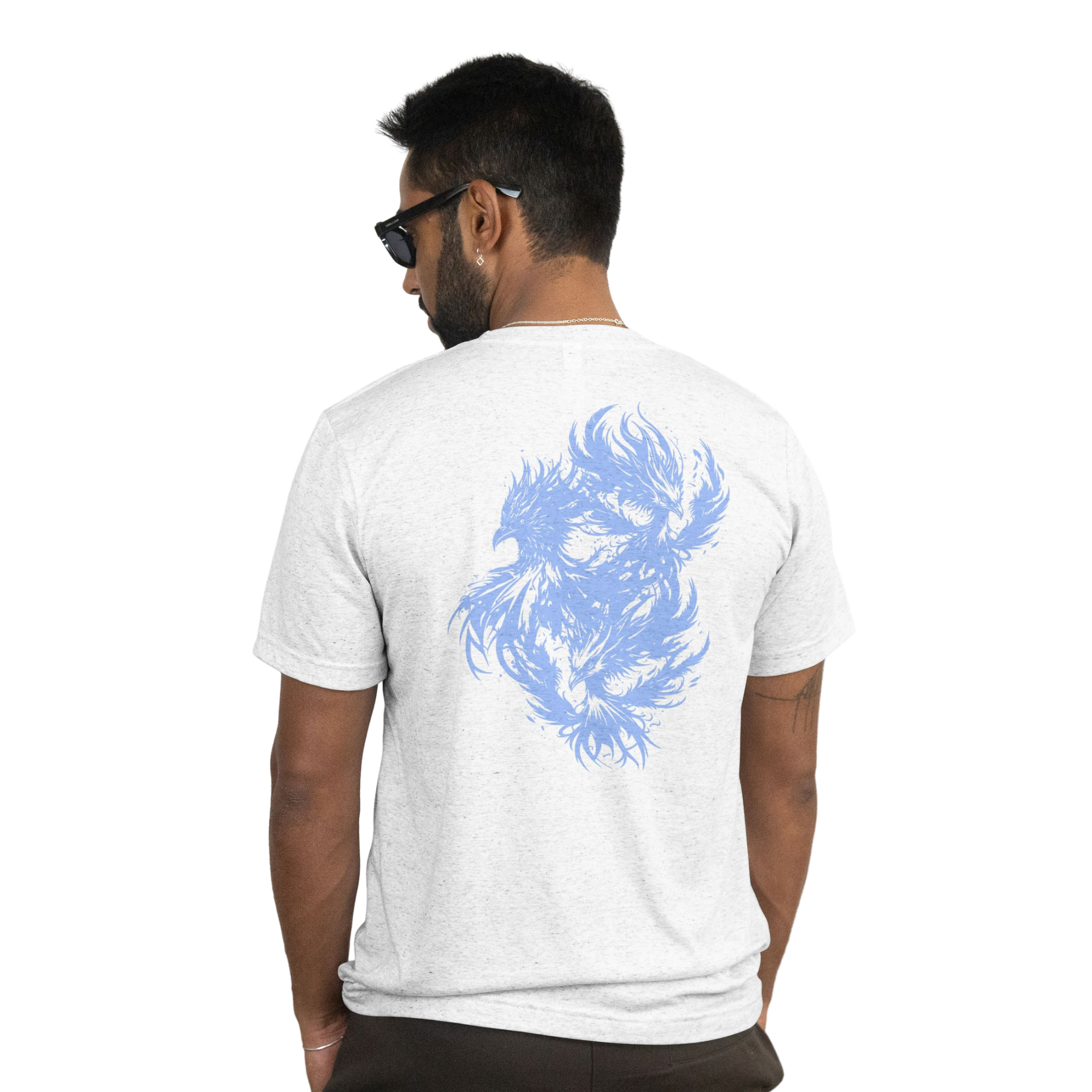 Blue Flame Birds Graphic T-Shirt