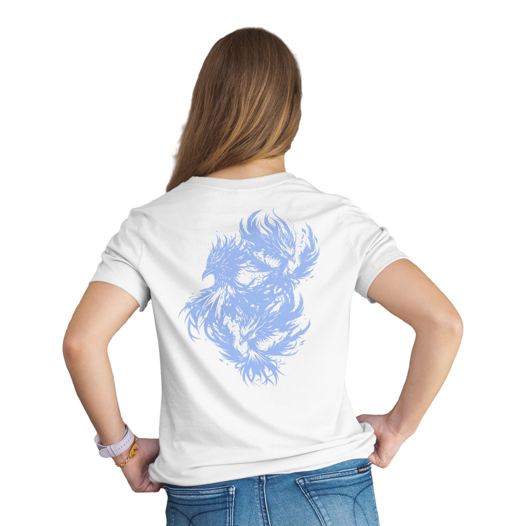 Blue Flame Birds Graphic T-Shirt